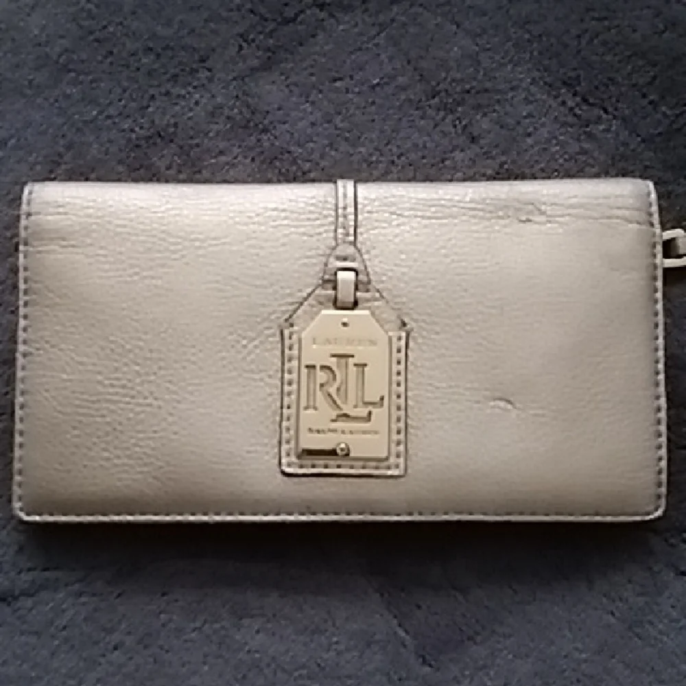 Ralph Lauren  Gold Leather Wallet Sz 7